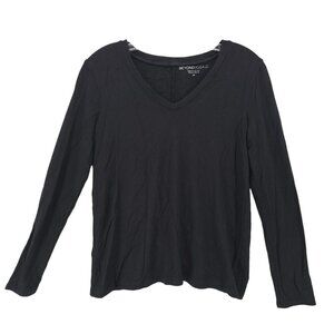 BEYOND YOGA Black Lace Up Back Long Sleeve Top Modal Spandex Size XS